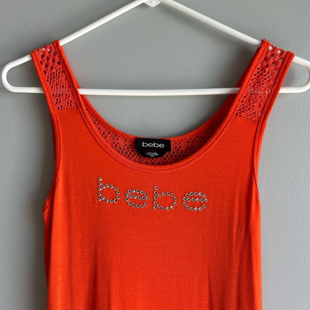 Bebe Orange Maxi dress with Embellishments